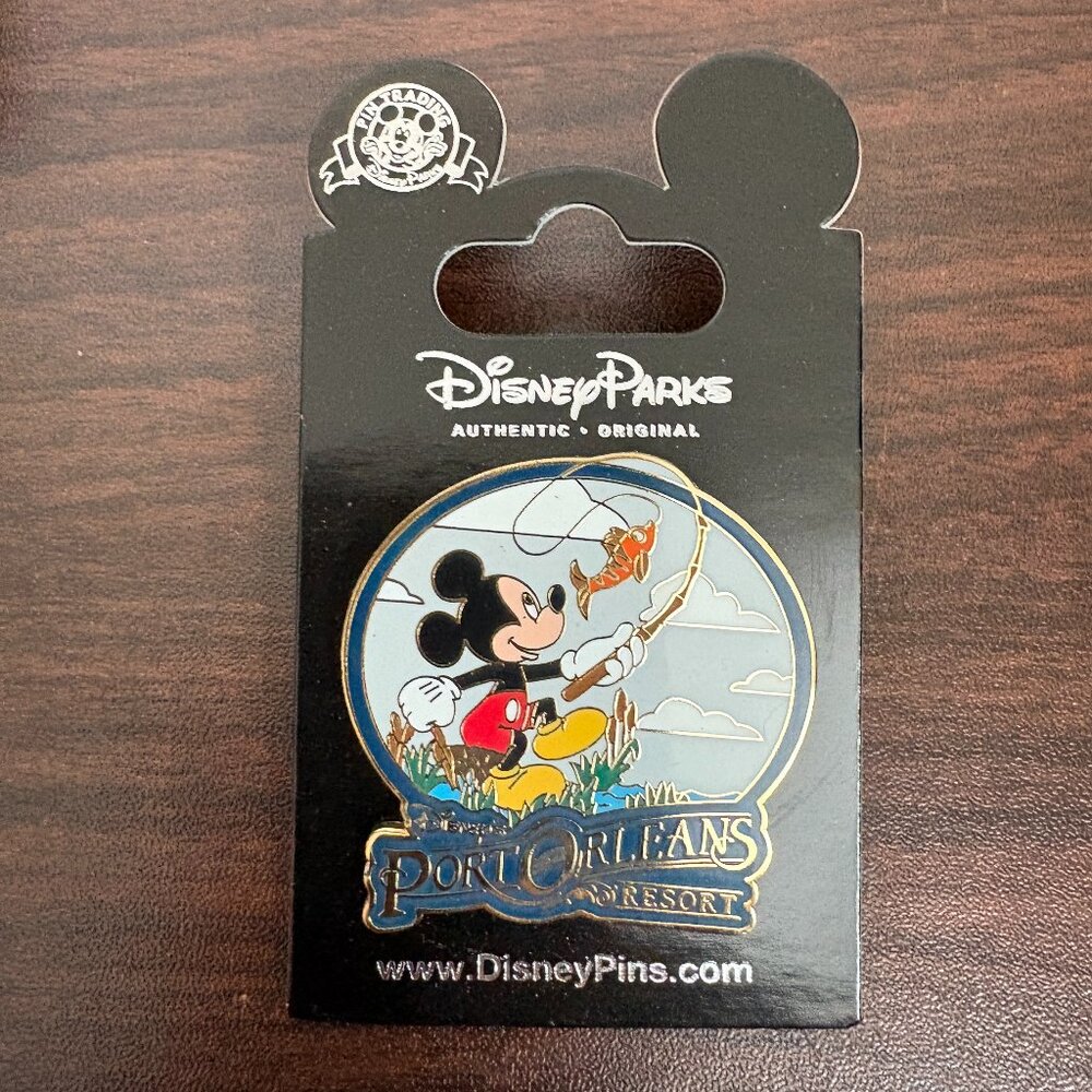 Disney Parks Pin Trading Mickey Mouse Fishing Disney's Port Orleans Resort New